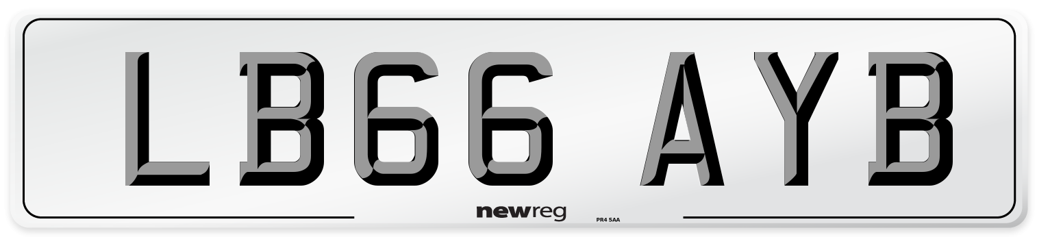 LB66 AYB Number Plate from New Reg